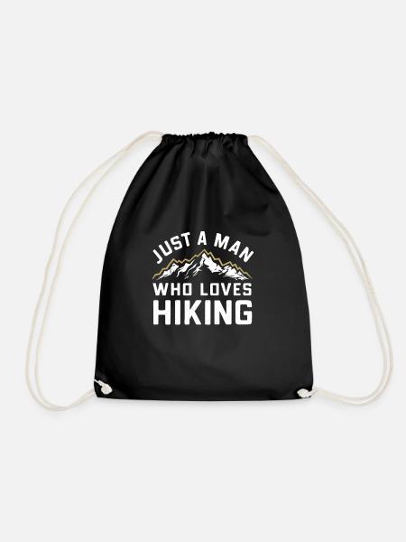 Just A man who loves Hiking - Turnbeutel - Schwarz