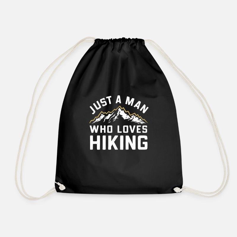 Just A man who loves Hiking - Turnbeutel - Schwarz
