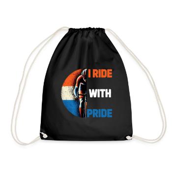 Conception de maillot de cyclisme néerlandais Ride with Pride - Sac de sport léger - noir - Devant