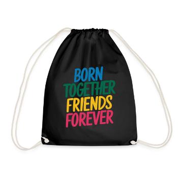 Gémeaux - Nés ensemble, amis pour toujours - Sac de sport léger - noir - Devant