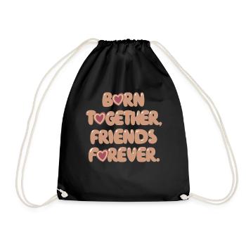 Nés ensemble, amis pour toujours - Sac de sport léger - noir - Devant