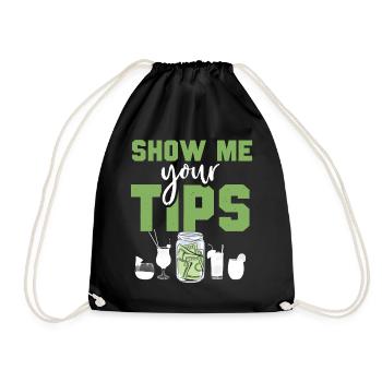 Bartender Mixologist Show Me Your - Drawstring Bag - black - Front