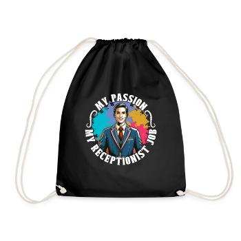 Receptionist My Passion My Receptionist Office Job - Drawstring Bag - black - Front