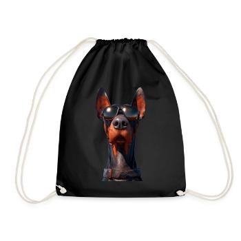 Dobermann Hunde Motiv Wachhund Stolze Dobermänner - Turnbeutel - Schwarz - Vorne