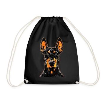 Dobermann Hunde Motiv Wachhund Stolze Dobermänner - Turnbeutel - Schwarz - Vorne