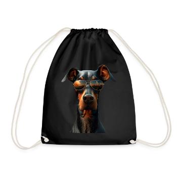 Dobermann Hunde Motiv Wachhund Stolze Dobermänner - Turnbeutel - Schwarz - Vorne