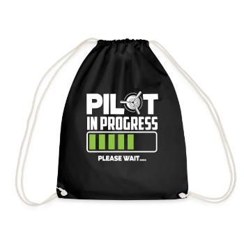Pilot in training please wait - Drawstring Bag - black - Front