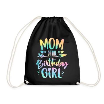 Maman de la fille d’anniversaire Tie Dye Colorée Maman d’anniversaire - Sac de sport léger - noir - Devant