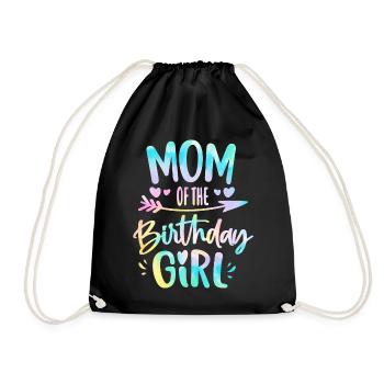 Maman de la fille d’anniversaire Tie Dye Colorée Maman d’anniversaire - Sac de sport léger - noir - Devant