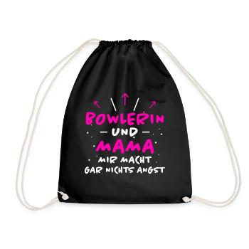 Bowlerin Bowling Spruch Lustiges Bowlerin Geschenk - Turnbeutel - Schwarz - Vorne