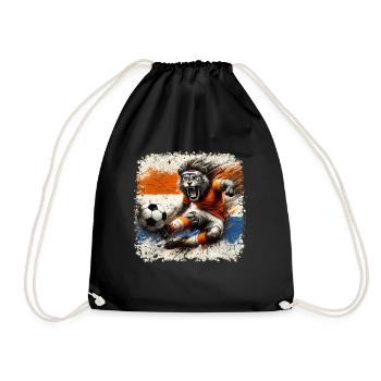 NL Lion Footballer Maillots de football Fan de football - Sac de sport léger - noir - Devant