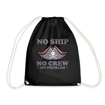 Pirate Skull Buccaneer Pirate Ship - Drawstring Bag - black - Front
