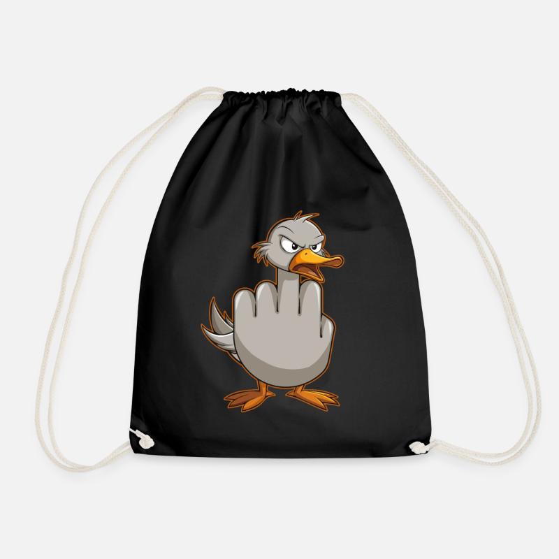 Lustiges Unhöfliches Möwen lustiges Geschenk - Turnbeutel - Schwarz