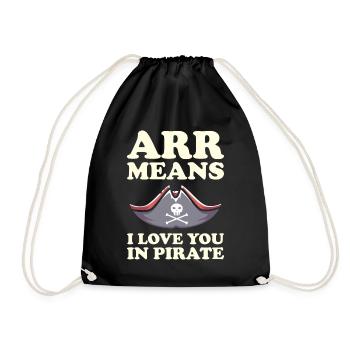 Pirate Skull Buccaneer Pirate Ship - Drawstring Bag - black - Front