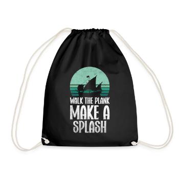 Pirate Skull Buccaneer Pirate Ship - Drawstring Bag - black - Front