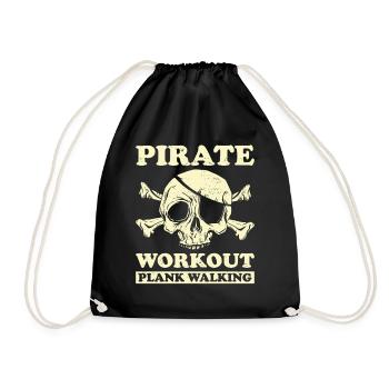 Pirate Skull Buccaneer Pirate Ship - Drawstring Bag - black - Front