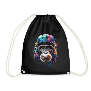 Gorille Snapback Cap Monkey Cool Animal Design Print - Sac de sport léger - noir - Devant