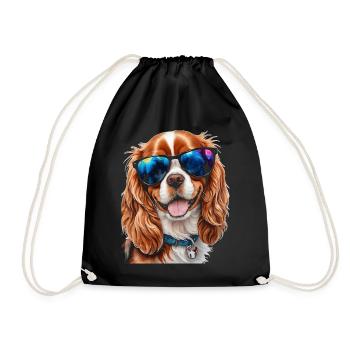 Cavalier King Charles Spaniel Sonnenbrille Hund - Turnbeutel - Schwarz - Vorne