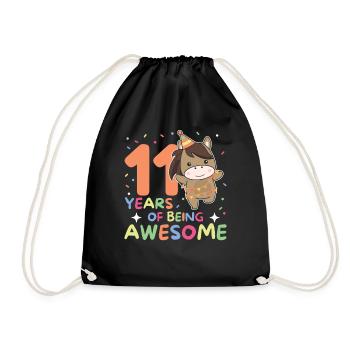 Cheval pour 11ème anniversaire enfants de onze ans - Sac de sport léger - noir - Devant