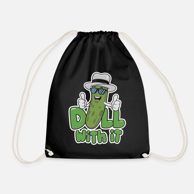 Gurke Witz Dill Damit Lustiges Design - Turnbeutel - Schwarz