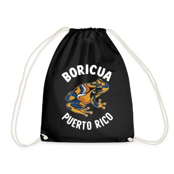 Boricua Puerto Rico Coqui Puerto Rican - Drawstring Bag - black - Front