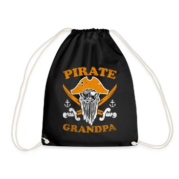 Pirate Skull Buccaneer Pirate Ship - Drawstring Bag - black - Front