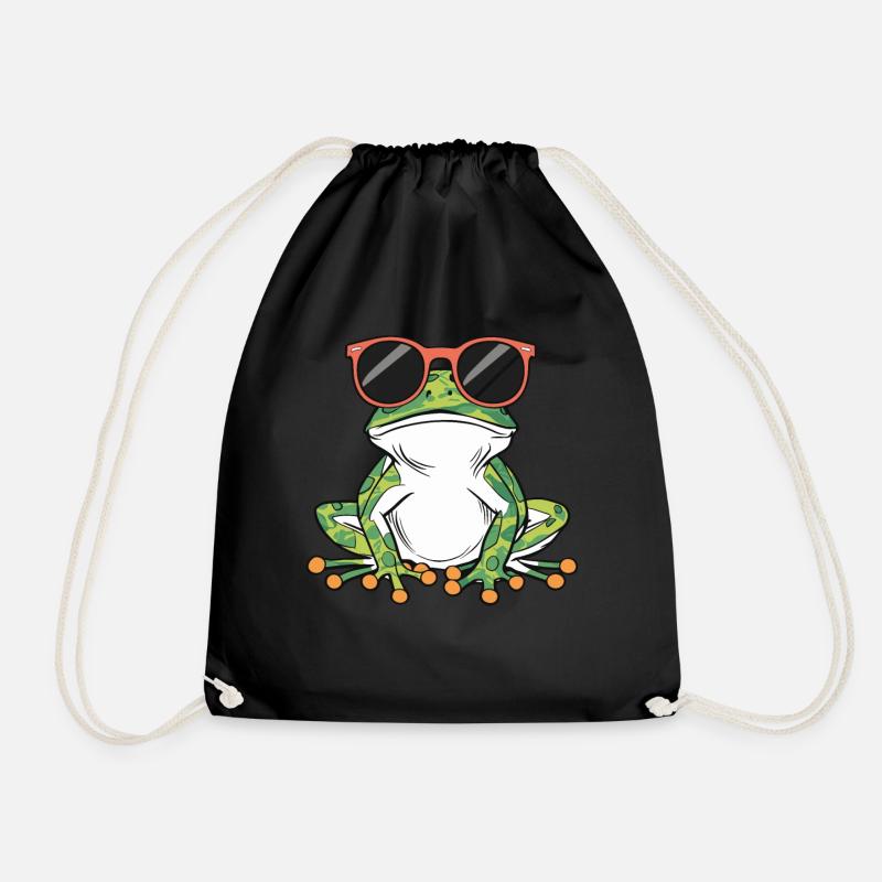 Cooler Frosch Mit Sonnenbrille - Turnbeutel - Schwarz