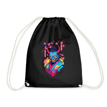 Oni Samouraï Vaporwave Esthétique Japon Culture - Sac de sport léger - noir - Devant