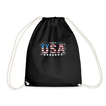 UAS American Pride Stars & Stripes - Drawstring Bag - black - Front