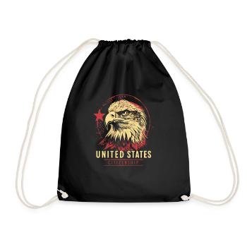 Unites States Citizenship United States America Eagle's Head - Drawstring Bag - black - Front