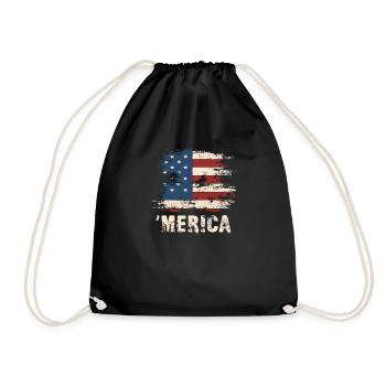 'Merica United States American Independence Day - Drawstring Bag - black - Front