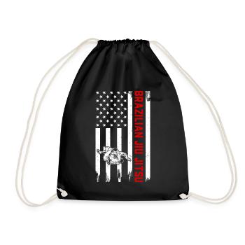 Brazilian Jiu Jitsu US Flag Brazilian Jiu Jitsu Ma - Turnbeutel - Schwarz - Vorne