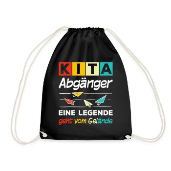 Kita Abgänger Eine Legende Geht Vom Gelände - Turnbeutel - Schwarz - Vorne