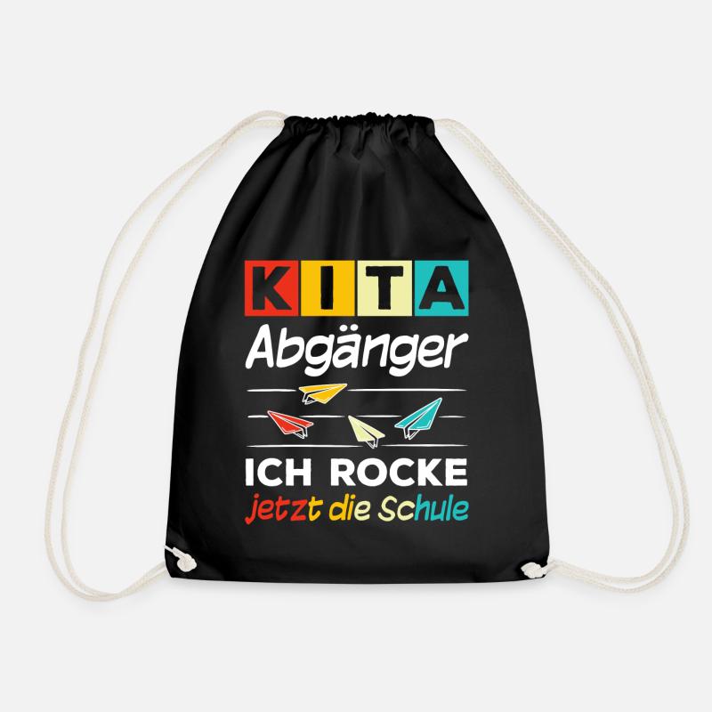 Kita Abgänger Rocke Jetzt Die Schule Einschulung - Turnbeutel - Schwarz