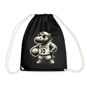 Hip-Hop Hippo Dunk Style - Turnbeutel - Schwarz - Vorne