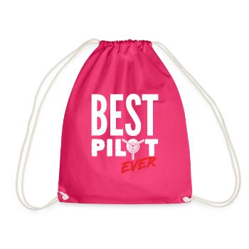 Best Pilot - Drawstring Bag - fuchsia - Front