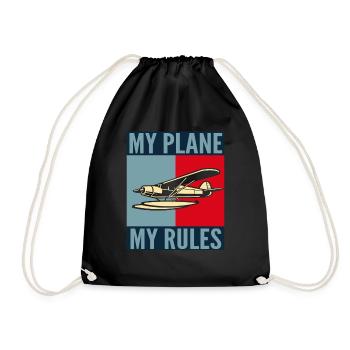 Pilot Mein Flugzeug Meine Regeln - Turnbeutel - Schwarz - Vorne