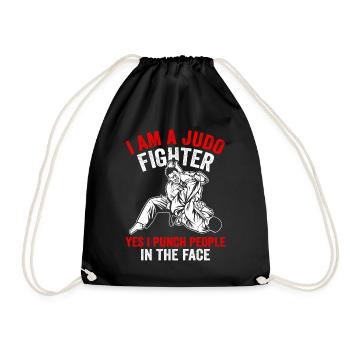 Je suis un combattant de judo, oui, je frappe les gens au visage - Sac de sport léger - noir - Devant