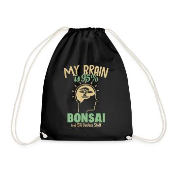 My Brain is 95% Bonsai Penjing Indoor Bonsai - Drawstring Bag - black - Front