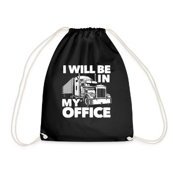 Truck Driver Office Saying - Drawstring Bag - black - Front