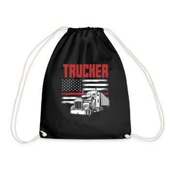 Chauffeur de camion Drapeau des États-Unis Patriot - Sac de sport léger - noir - Devant
