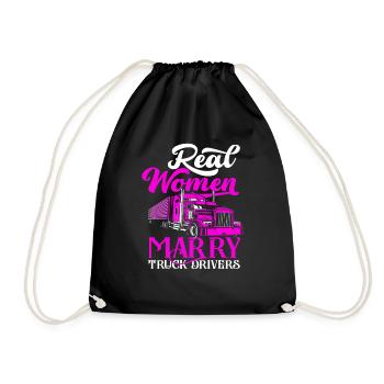 chauffeur de camion femme cadeau amour - Sac de sport léger - noir - Devant