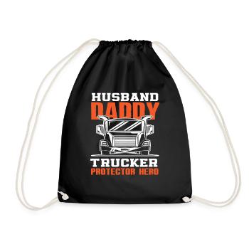 Chauffeur de camion mari père - Sac de sport léger - noir - Devant