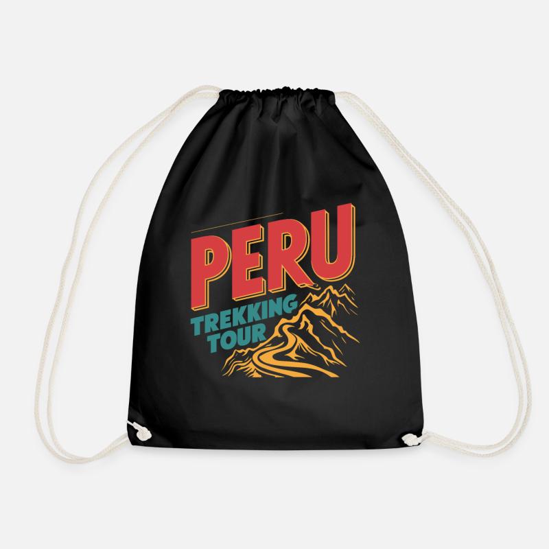 Peru Trekking Tour Abenteuer Berglandschaft - Turnbeutel - Schwarz