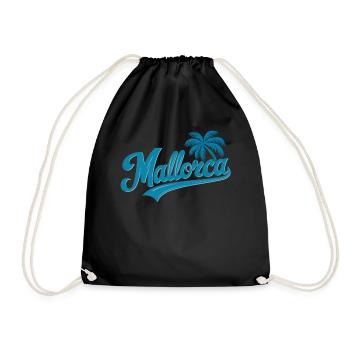 Mallorca Souvenir Palm Trees Design Beach Feeling - Drawstring Bag - black - Front