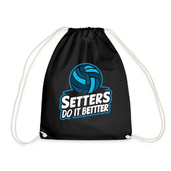 Volleyball Volleyballer Setters Do It Better - Drawstring Bag - black - Front