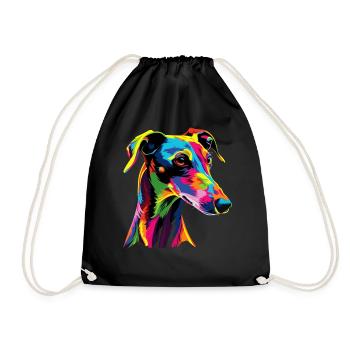 Lévrier Chiens Couleurs Colorées Pop Art Chien Lévrier - Sac de sport léger - noir - Devant