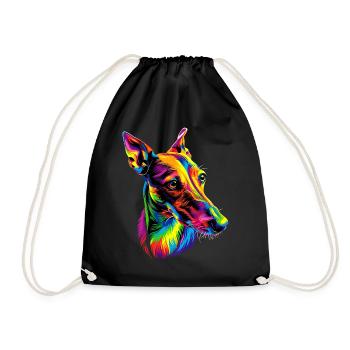 Lévrier Chiens Couleurs Colorées Pop Art Chien Lévrier - Sac de sport léger - noir - Devant