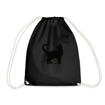 Ich liebe Katzen - Turnbeutel - Schwarz - Vorne
