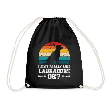 I really like labradors - Turnbeutel - Schwarz - Vorne
